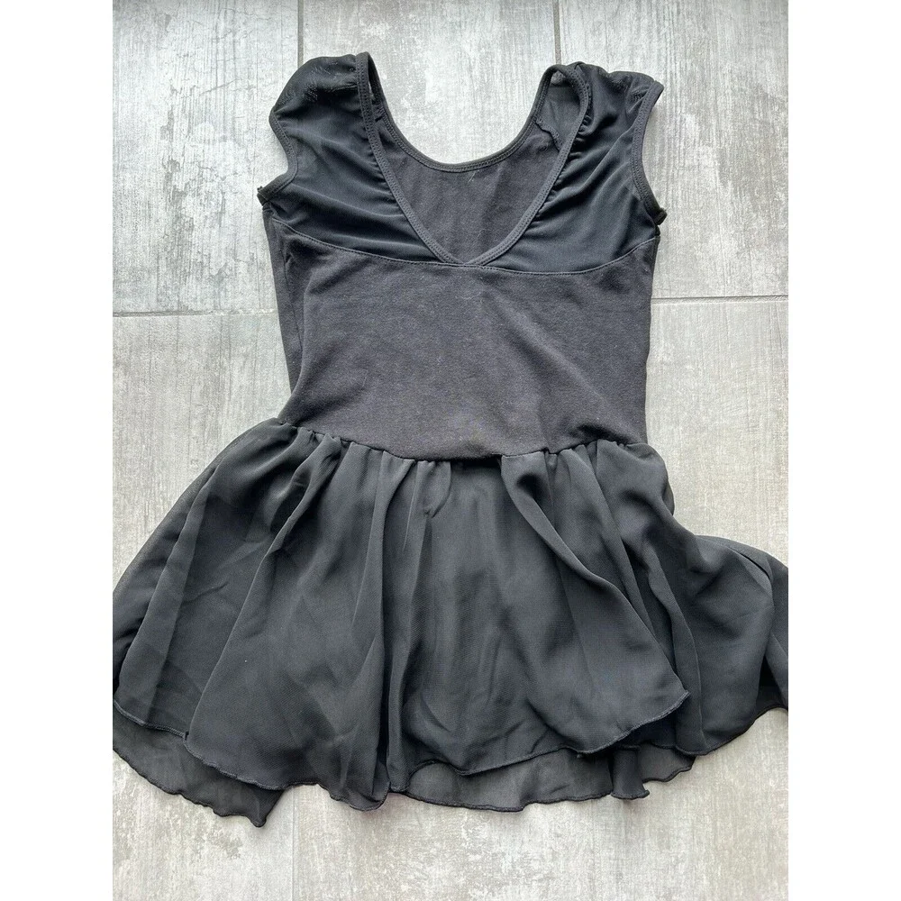 Girls Ballet Dress Dance Leotard Gymnastics Tutu Bodysuit Black 120-130cm 6-8 yr
